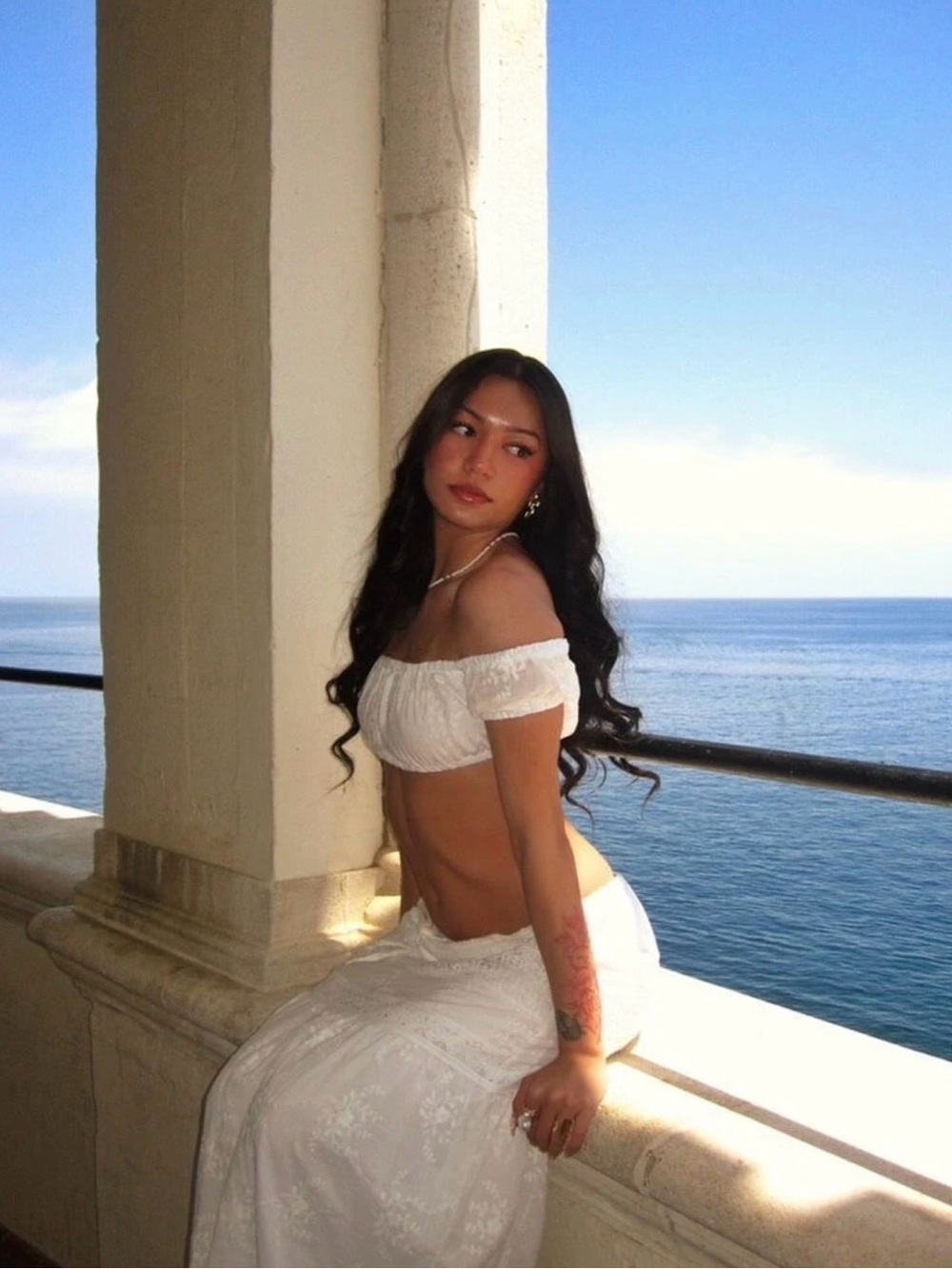 White top and skirt set